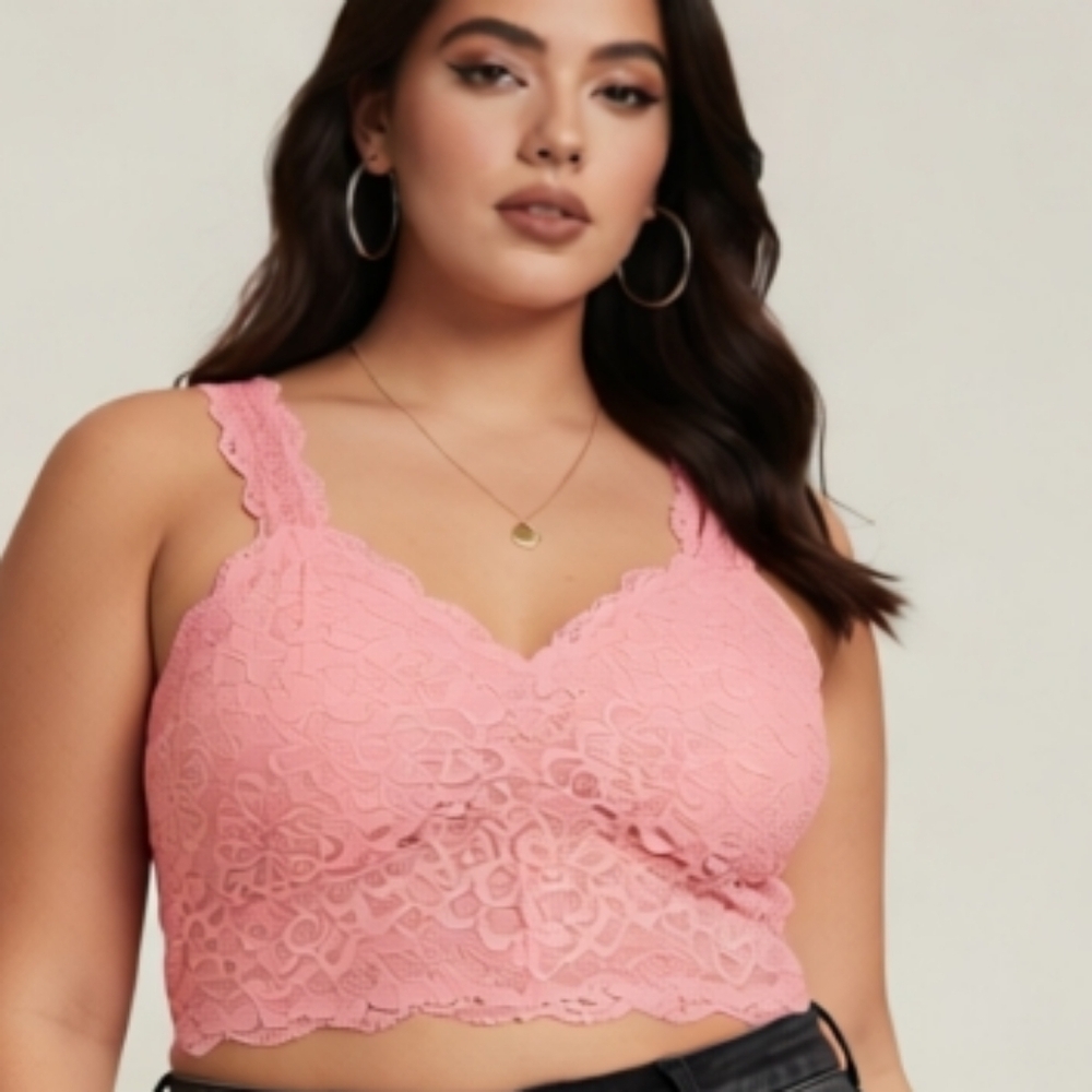 🆕VIVID CORAL LACE BRALETTE